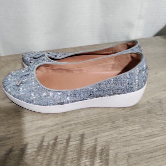 Fitflop Women's SUPERCHIC Luxe Tweed Ballet Flats Textile Size 7.5 - Picture 3 of 8